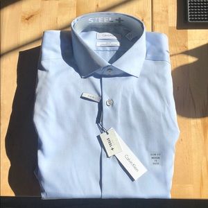 Light blue Calvin Klein Steel+ Slim Collared Shirt